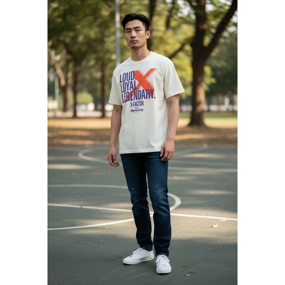 1119 AS Colour Phoenix Mercury Basketball Graphic T-Shirt Cream Mens Small WNBA
